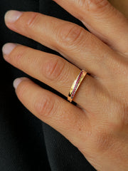 Bague en Or jaune 9k assemblée de Rubis - Maison Di Giorgio