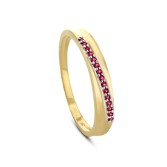 Bague en Or jaune 9k assemblée de Rubis - Maison Di Giorgio