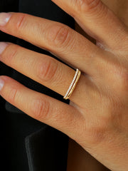 Bague en Or jaune 9k assemblée de Diamant HSI - Maison Di Giorgio