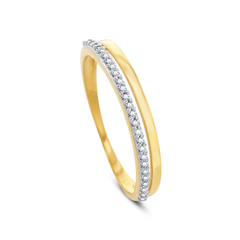 Bague en Or jaune 9k assemblée de Diamant HSI - Maison Di Giorgio