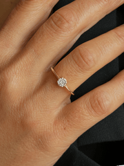 Bague en Or jaune 9k assemblée de Diamant HSI - Maison Di Giorgio