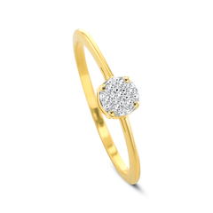 Bague en Or jaune 9k assemblée de Diamant HSI - Maison Di Giorgio