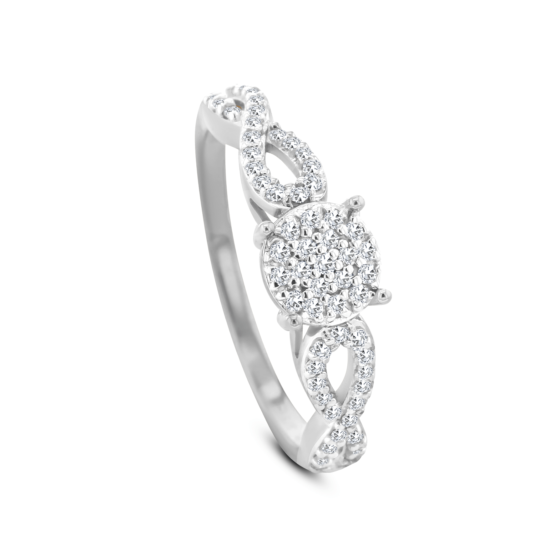 Bague en Or blanc 9k assemblée de Diamant HSI et Diamant HSI - Maison Di Giorgio