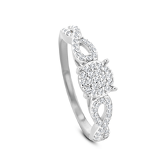 Bague en Or blanc 9k assemblée de Diamant HSI et Diamant HSI - Maison Di Giorgio