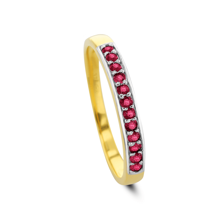 Bague en Or jaune 9k assemblée de Rubis - Maison Di Giorgio