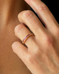 Bague en Or jaune 9k assemblée de Rubis - Maison Di Giorgio