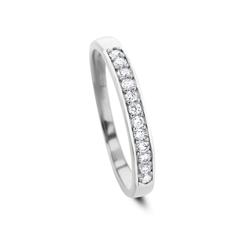 Bague en Or blanc 9k assemblée de Diamant HSI - Maison Di Giorgio