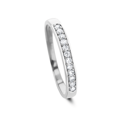 Bague en Or blanc 9k assemblée de Diamant HSI - Maison Di Giorgio