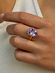 Bague - Dorée Or jaune 18k, Améthyste, Grenat - Maison Di Giorgio
