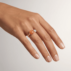 Bague Aurore - Dorée Or jaune 18k, Pierre de soleil, Oxyde de zirconium - Maison Di Giorgio