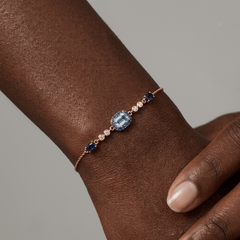 Bracelet Rêve et Secret - Doré Or jaune 18k, Topaze, Iolite, Oxyde de zirconium - Maison Di Giorgio