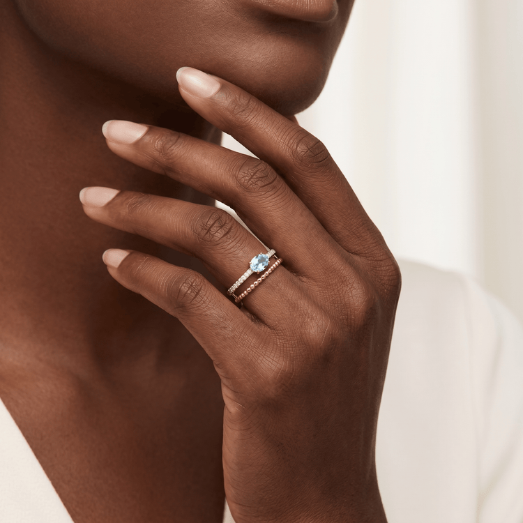 Bague Limpide - Dorée Or jaune 18k, Topaze, Oxyde de zirconium - Maison Di Giorgio
