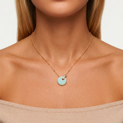 Collier Kate - Doré Or jaune 18k, Amazonite & Oxyde de zirconium - Maison Di Giorgio