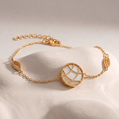 Bracelet Stella Cadente - Doré Or jaune 18k, Pierre de lune blanche