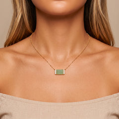 Collier Mona-Lisa - Doré Or jaune 18k, Aventure verte & Oxyde de zirconium - Maison Di Giorgio