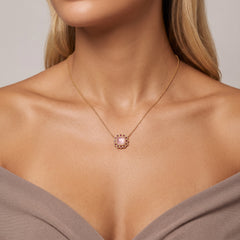 Collier Sibylle - Doré Or jaune 18k, Calcédoine, Oxyde de zirconium - Maison Di Giorgio