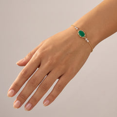 Bracelet Emoi - Doré Or jaune 18k, Onyx, Oxyde de zirconium - Maison Di Giorgio