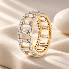 Bague - Dorée Or jaune 18k et Argentée, Topaze, Oxyde de zirconium - Maison Di Giorgio