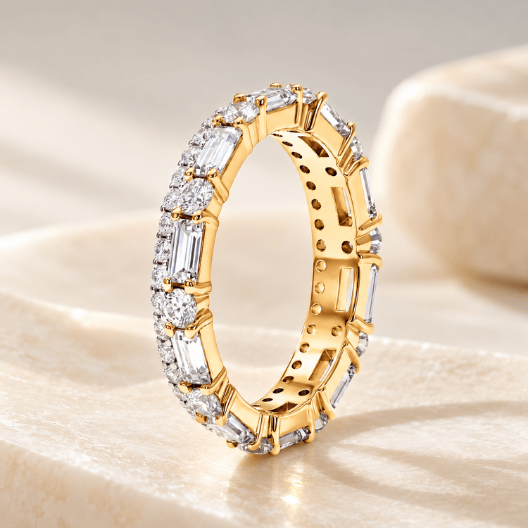 Bague - Dorée Or jaune 18k et Argentée, Topaze, Oxyde de zirconium - Maison Di Giorgio