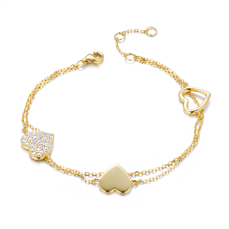 Bracelet doré Or jaune 18k assemblé d'oxyde de zirconium - Maison Di Giorgio