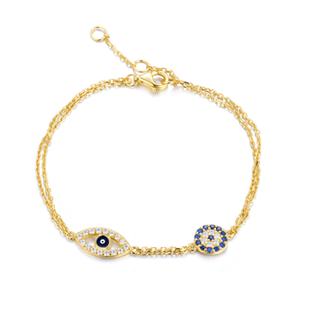 Bracelet doré Or jaune 18k assemblé d'oxyde de zirconium - Maison Di Giorgio