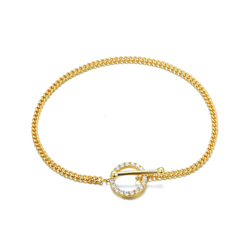 Bracelet doré Or jaune 18k assemblé d'oxyde de zirconium - Maison Di Giorgio