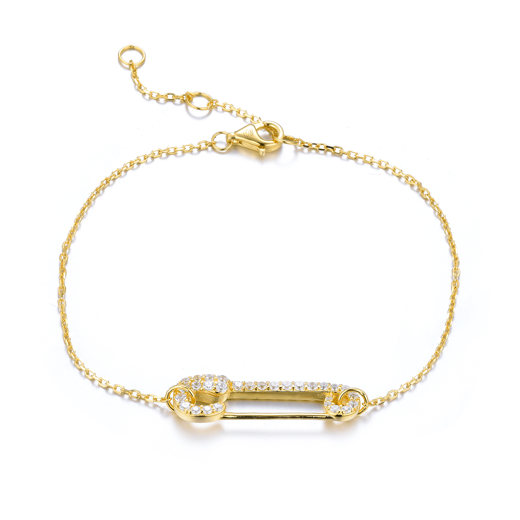 Bracelet doré Or jaune 18k assemblé d'oxyde de zirconium - Maison Di Giorgio