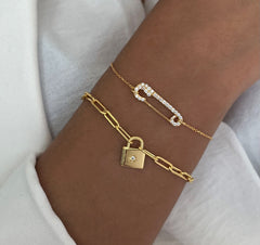 Bracelet doré Or jaune 18k assemblé d'oxyde de zirconium - Maison Di Giorgio