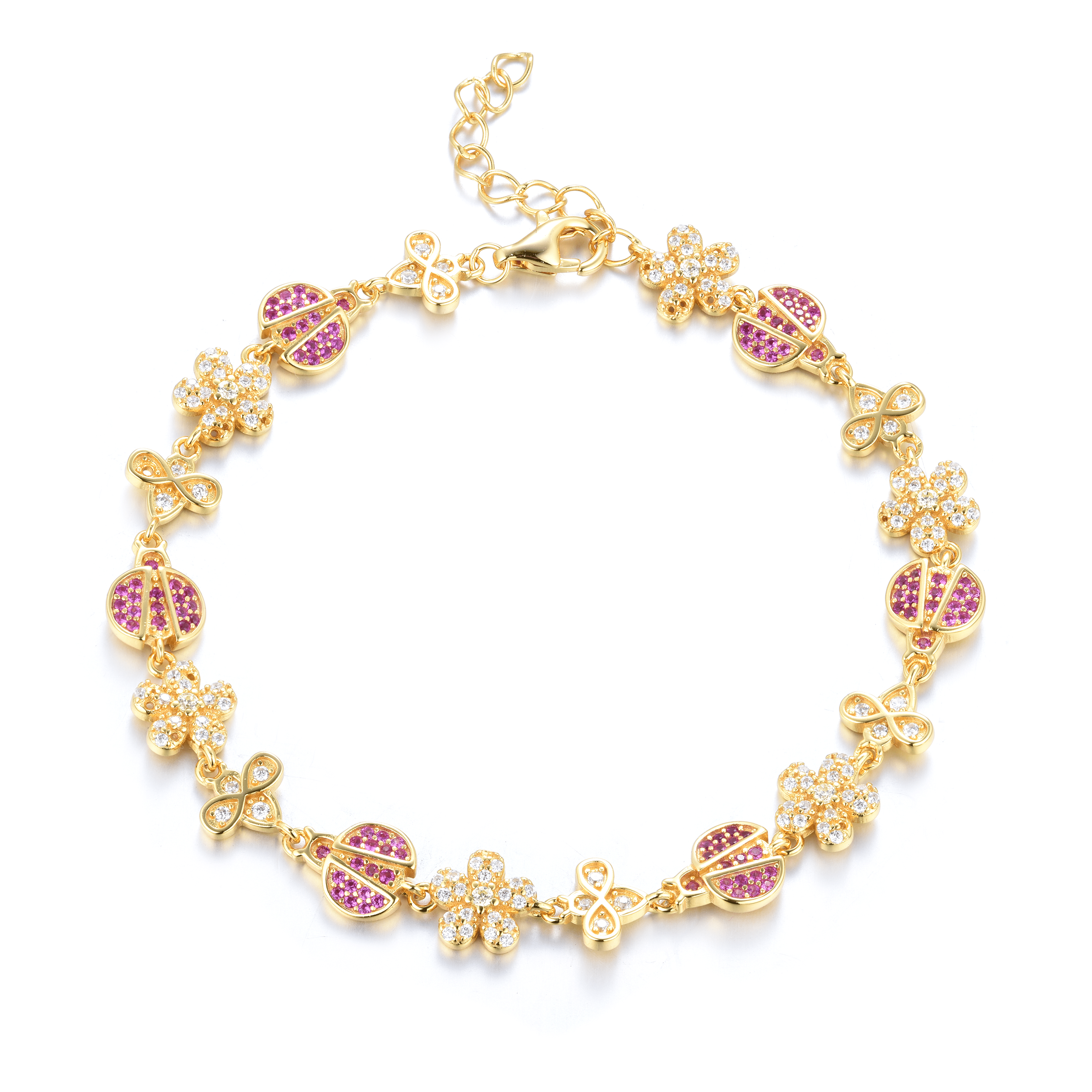 Bracelet doré or jaune 18k assemblé d'Oxyde de zirconium - Maison Di Giorgio