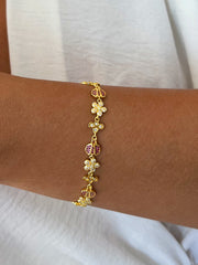 Bracelet doré or jaune 18k assemblé d'Oxyde de zirconium - Maison Di Giorgio