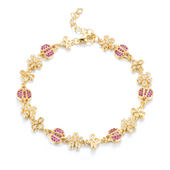 Bracelet doré or jaune 18k assemblé d'Oxyde de zirconium - Maison Di Giorgio