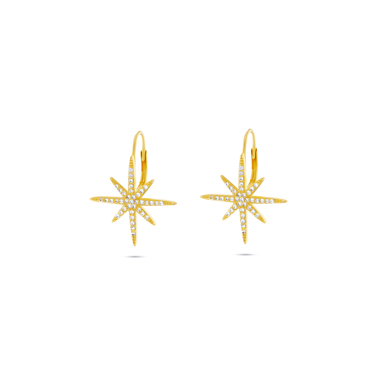 Boucles d'oreilles dorées Or jaune 18k assemblées d'Oxyde de zirconium - Maison Di Giorgio