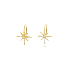 Boucles d'oreilles dorées Or jaune 18k assemblées d'Oxyde de zirconium - Maison Di Giorgio