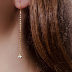 Boucles d'oreilles dorées Or jaune 18k assemblées d'oxyde de zirconium - Maison Di Giorgio