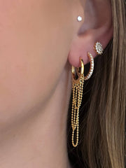 Boucles d'oreilles dorées Or jaune 18k assemblées d'Oxyde de zirconium - Maison Di Giorgio