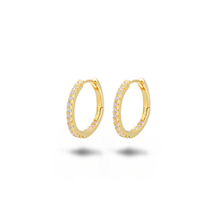 Boucles d'oreilles dorées Or jaune 18k assemblées d'Oxyde de zirconium - Maison Di Giorgio