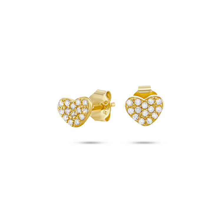 Boucles d'oreilles dorées Or jaune 18k assemblées d'Oxyde de zirconium - Maison Di Giorgio