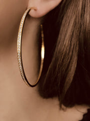 Boucles d'oreilles dorées Or jaune 18k assemblées d'Oxyde de zirconium - Maison Di Giorgio