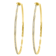 Boucles d'oreilles dorées Or jaune 18k assemblées d'Oxyde de zirconium - Maison Di Giorgio