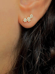 Boucles d'oreilles dorées Or jaune 18k assemblées d'Oxyde de zirconium - Maison Di Giorgio