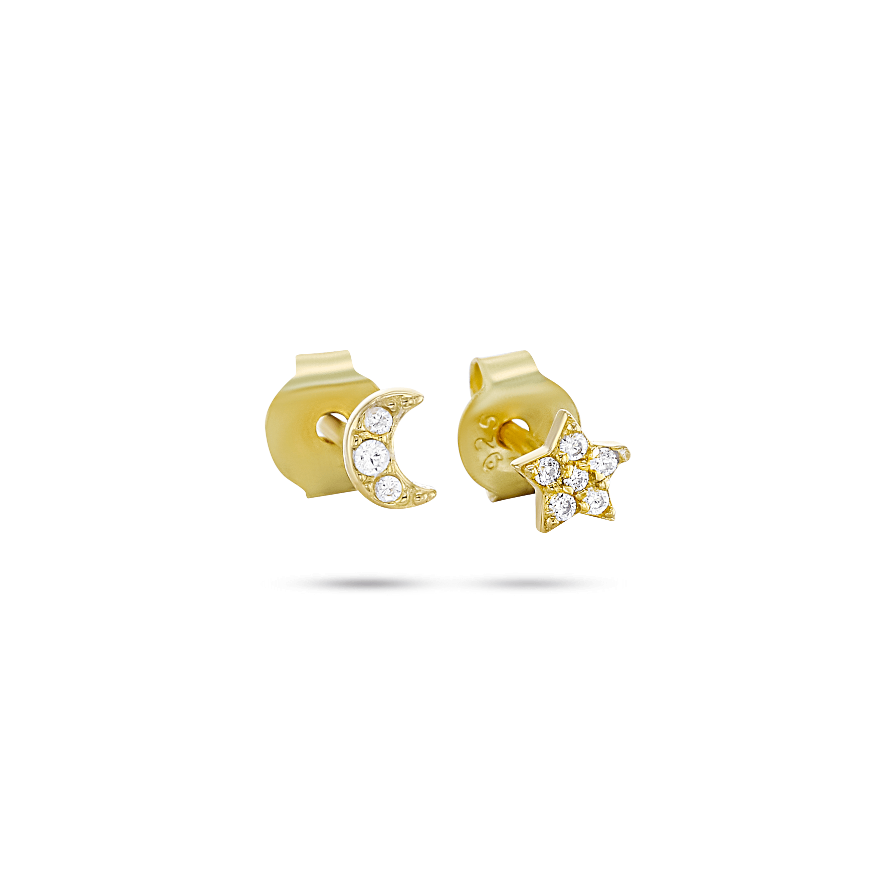 Boucles d'oreilles dorées Or jaune 18k assemblées d'oxyde de zirconium - Maison Di Giorgio