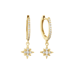 Boucles d'oreilles dorées Or jaune 18k assemblées d'Oxyde de zirconium - Maison Di Giorgio