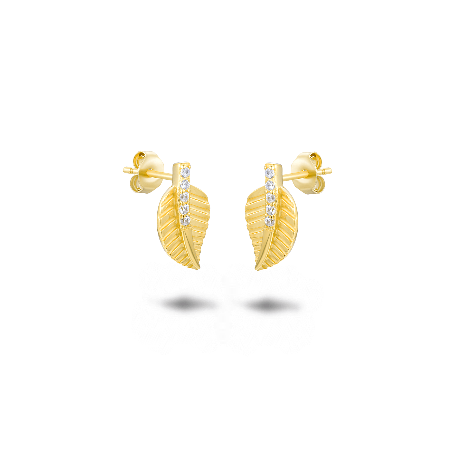 Boucles d'oreilles dorées Or jaune 18k assemblées d'Oxyde de zirconium - Maison Di Giorgio
