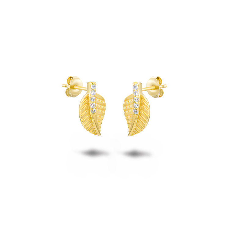 Boucles d'oreilles dorées Or jaune 18k assemblées d'Oxyde de zirconium - Maison Di Giorgio