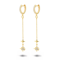 Boucles d'oreilles dorées Or jaune 18k assemblées d'oxyde de zirconium - Maison Di Giorgio
