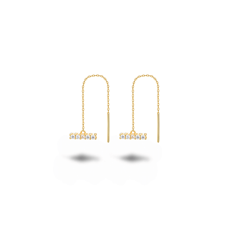 Boucles d'oreilles dorées Or jaune 18k assemblées d'oxyde de zirconium - Maison Di Giorgio