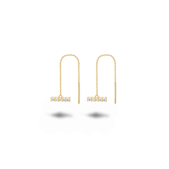 Boucles d'oreilles dorées Or jaune 18k assemblées d'oxyde de zirconium - Maison Di Giorgio