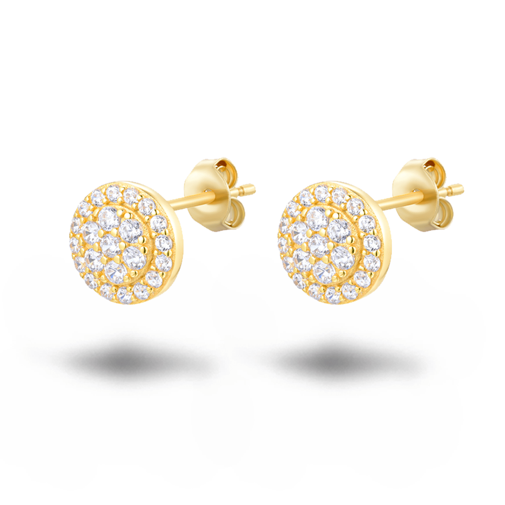 Boucles d'oreilles dorées Or jaune 18k assemblées d'oxyde de zirconium - Maison Di Giorgio