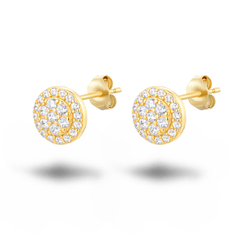 Boucles d'oreilles dorées Or jaune 18k assemblées d'oxyde de zirconium - Maison Di Giorgio