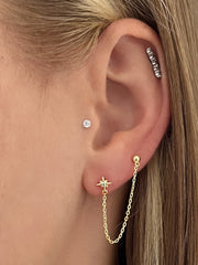 Boucles d'oreilles dorées Or jaune 18k assemblées d'Oxyde de zirconium - Maison Di Giorgio